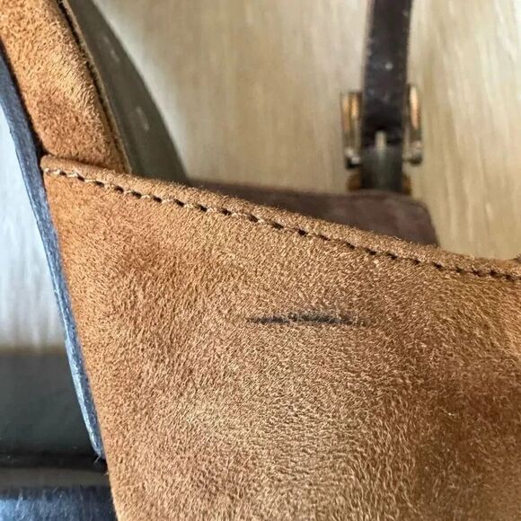 Paloma Round Square Suede Toe Chunky Heels Mary Jane Shoes feature leather 7.5 - Picture 13 of 14